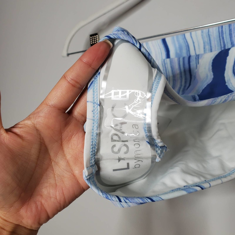 L*SPACE • Marble Blue White Frenchi Bitsy Bikini Bottom NEW Sz M - Picture 6 of 9